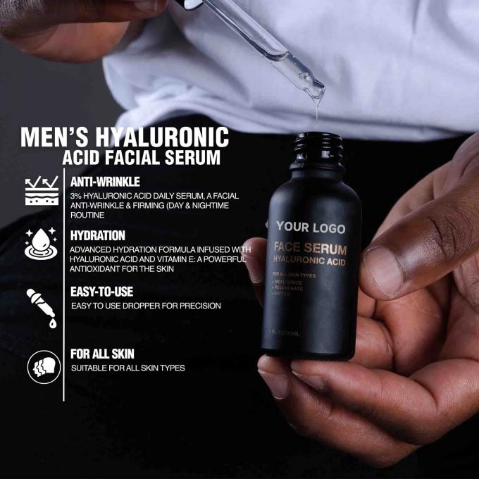 Wsparcie dla mężczyzn Produkty na etykietę Hyaluronic Acid Serum do twarzy dla mężczyzn 2