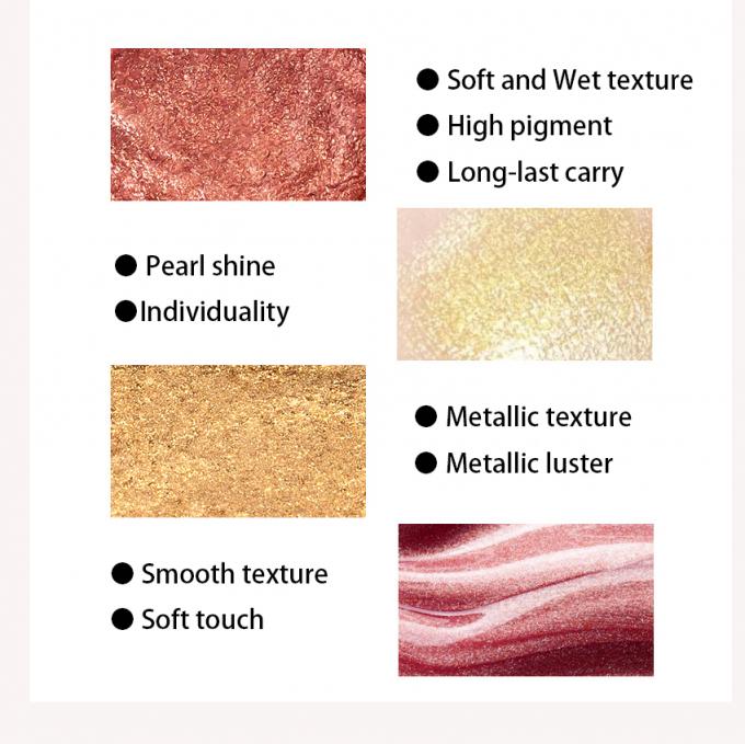 Glitter Metaliczny Mieszany Kolor Paleta Cieni Ocznych Elegantny Satyn Mat Mineralny Składnik 6
